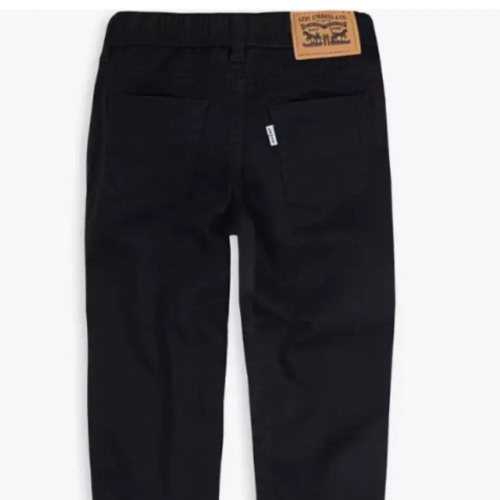 NWT LEVI'S Boys Twill Chino Jogger Pants 5 Pocket 100% Cotton Black 6